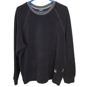 Jack Wolfskin Fleece Sweater Men M Black Gorpcore Sweater Wool Blend Nanuk 300